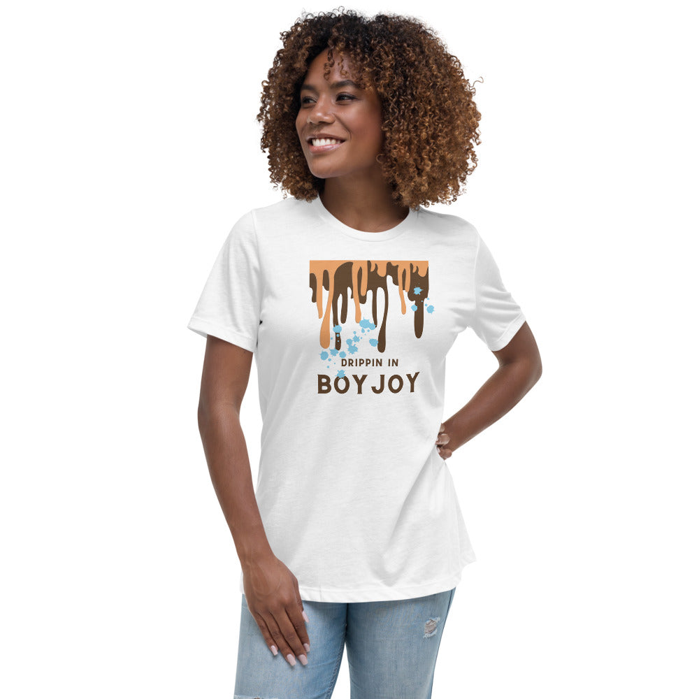 WHITE Boy Joy Drip - Women's Relaxed T-Shirt